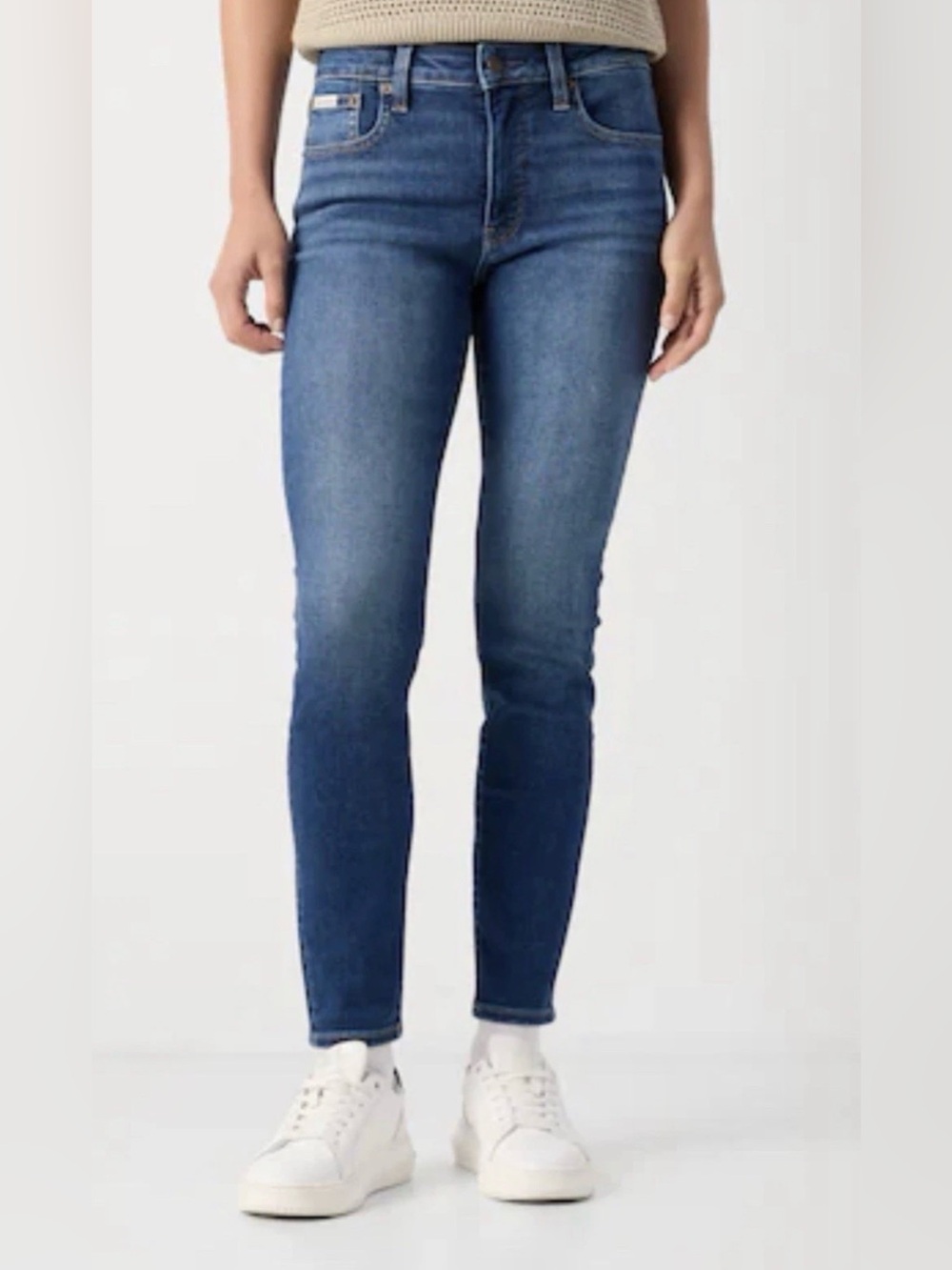 Calvin Klein Women,s Storm Blue High Rise Skinny Ankle Denim Jeans Size 6 NWT - Picture 2 of 16